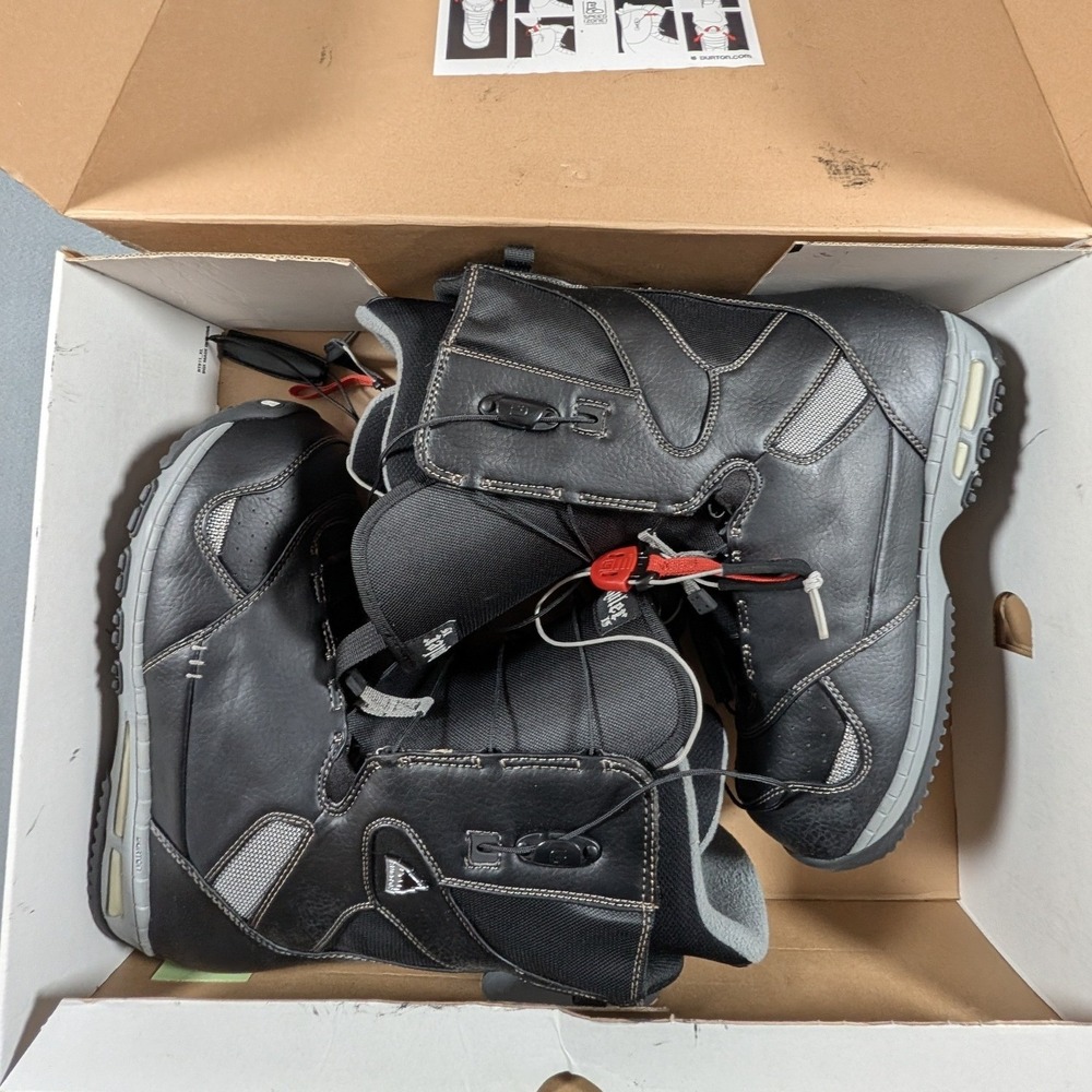 Burton Ruler Snowboard Boots Mens 11 Black Gray Speed Zone 23174601711 New